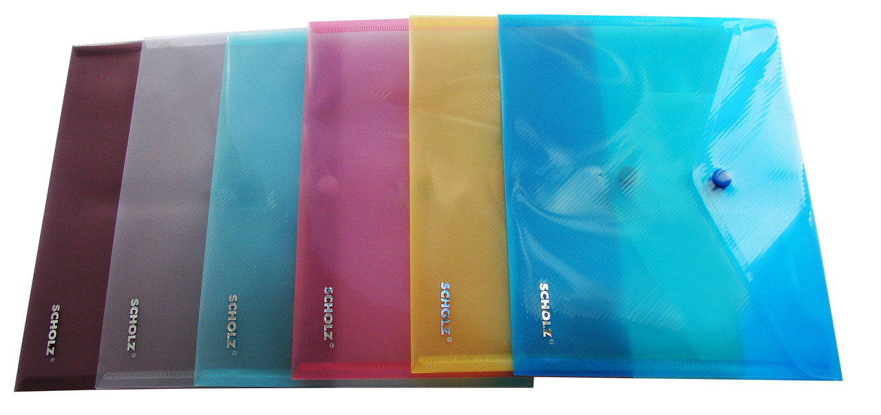 Папка з кнопкою SCHOLZ (03501SCH), поліпропілен, 180мкм, B5, 150 арк., прозора